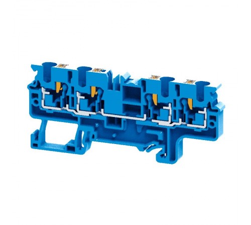 Клемма с 4-мя контактами push-in OptiClip СP-4-QUATTRO-(0,2-4)-I-BU-синий  331851  КЭАЗ