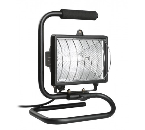 Прожектор галогенный ИО 500П 500Вт IP54 черный, переноска  LPI03-1-0500-K02  IEK