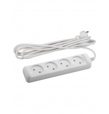 Удлинитель электрический   UX-4-5m без заземления 4 розетки 5м ШВВП 2x0,75мм2 6А белый  Б0038561  ЭРА