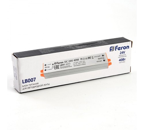 Трансформатор электронный для светодиодной ленты 40W 24V (драйвер), LB007 FERON  48055  FERON