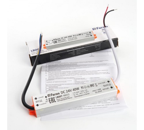 Трансформатор электронный для светодиодной ленты 40W 24V (драйвер), LB007 FERON  48055  FERON