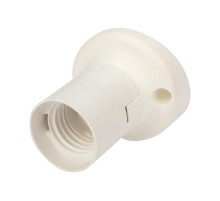 Патрон пластиковый настенный Е27 наклонный, белый c этикеткой  11-8872  Rexant