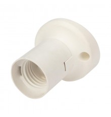 Патрон пластиковый настенный Е27 наклонный, белый c этикеткой  11-8872  Rexant