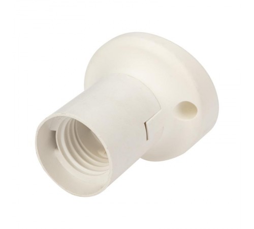 Патрон пластиковый настенный Е27 наклонный, белый c этикеткой  11-8872  Rexant