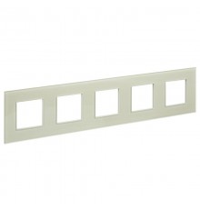 SKANDY Рамка 5-местная SK-F25B стекло беж.   SK-M52-G-K10  IEK