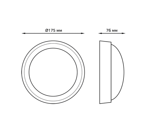 Светильник светодиодный пылевлагозащищенный для ЖКХ IP54 D176*76 12W 1000lm 6500K ECO 2.0 круглый 1/12  141411312  Gauss