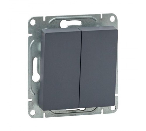 Механизм выключателя, двухклавишный, перекрёстный, графит Эпика  UP1-SWG-22 EKF