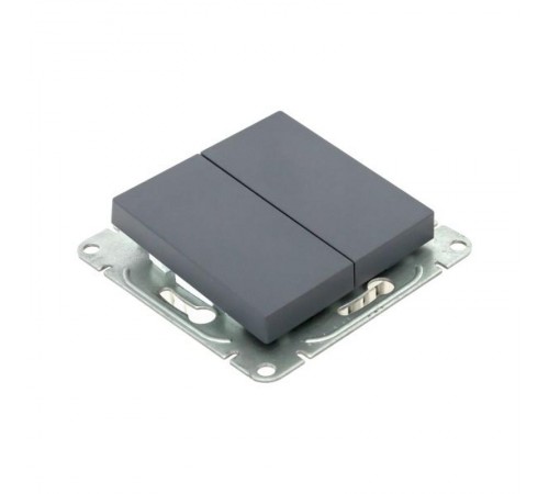 Механизм выключателя, двухклавишный, перекрёстный, графит Эпика  UP1-SWG-22 EKF