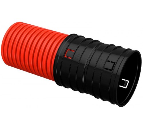 Труба гофр. двустенная ПНД d=200мм красная (25м)  CTG12-200-K04-025-R  IEK