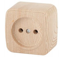 Розетка Intro Polo 3-201-11 без заземления 2P, 16A-250В, IP20, ОУ, сосна  Б0053556  Intro