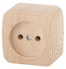 3-201-11 Intro Розетка 2P, 16А-250В, IP20, ОУ, Polo, сосна  Б0036107  Intro