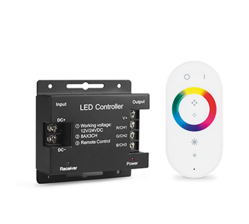 Контроллер для RGB 288W 24А с сенсорным пультом управления цветом (белый)  201013288  Gauss