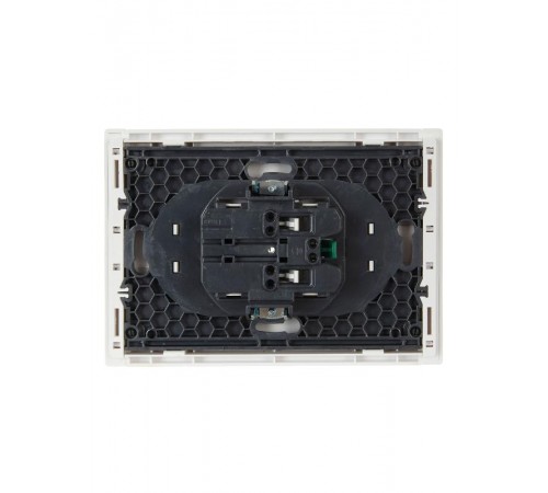 FORTE&PIANO Розетка 2-я с заземлением со шторками безвинтовое крепление 16А FP223 белый  FP-R24-16-1-K01  IEK