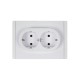 FORTE&PIANO Розетка 2-я с заземлением со шторками безвинтовое крепление 16А FP223 белый  FP-R24-16-1-K01  IEK