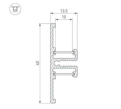 Профиль TOP-BACK-2000 ANOD (P10)  016981  Arlight