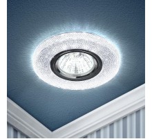 Светильник точечный встраиваемый DK LD1 MR16 3Вт GU5.3 прозрачный с подсветкой  Б0018775  ЭРА