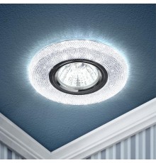 Светильник точечный встраиваемый DK LD1 MR16 3Вт GU5.3 прозрачный с подсветкой  Б0018775  ЭРА