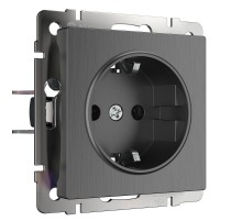 W1171004/ Электроустановочные изделия - Розетка с заземлением (графит рифленый)  a050761  Werkel