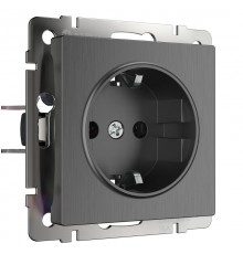 W1171004/ Электроустановочные изделия - Розетка с заземлением (графит рифленый)  a050761  Werkel