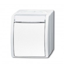 Переключатель 1-клавишный, с полем для надписи, IP44, для открытого монтажа, серия ocean, цвет альпийский белый  1085-0-1624   2CKA001085A1624  ABB