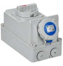 Розетка с механической блокировкой ССИ-813 16А-6ч 220В 2P+PE IP67  PSR11-016-3-5-67  IEK