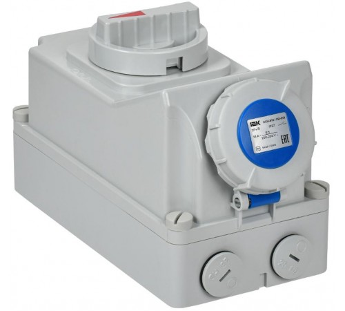 Розетка с механической блокировкой ССИ-813 16А-6ч 220В 2P+PE IP67  PSR11-016-3-5-67  IEK