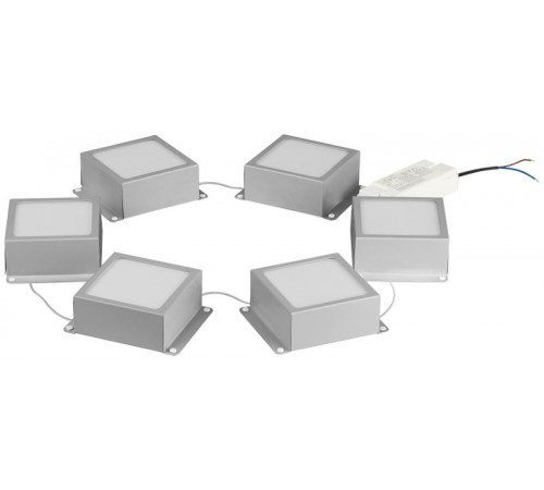 Светильник светодиодный ЭРА SPO-646-3-4K-S6 36Вт 4000К 3420Лм грильято 100х100 домино металлик компл 6 кубиков драйвер   Б0062991  ЭРА
