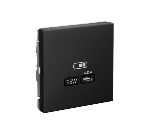 ArtGallery Карбон Розетка USB тип-С 65Вт высокоскор.заряд. QC, PD, механизм  GAL001027  SE