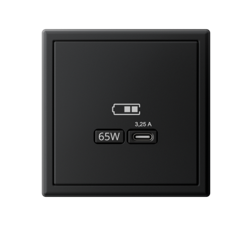 ArtGallery Карбон Розетка USB тип-С 65Вт высокоскор.заряд. QC, PD, механизм  GAL001027  SE