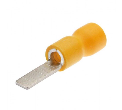 Наконечники штифтовые плоские изолированные с ПВХ манжетой 6,0-14 желтые (100 шт/уп)  PR08.10418  Промрукав