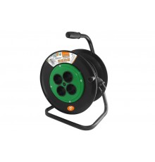 Удлинитель на катушке силовой народный 4 гнезда ПВС 3500 Вт с/з, 30м  SQ1307-0522  TDM