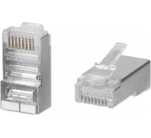 WR-8P8C-5E-SH Коннектор RJ-45 под витую пару, кат., 5e, экран.,, универсальный (100 шт в упак.)  505229  WRLine