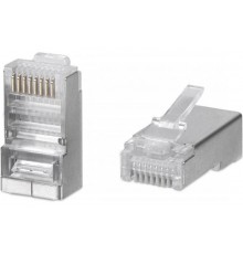 WR-8P8C-5E-SH Коннектор RJ-45 под витую пару, кат., 5e, экран.,, универсальный (100 шт в упак.)  505229  WRLine