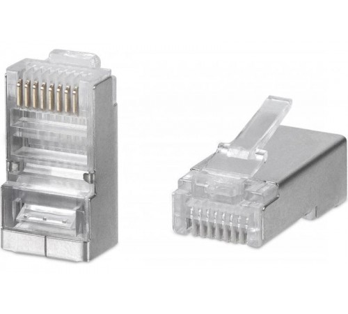 WR-8P8C-5E-SH Коннектор RJ-45 под витую пару, кат., 5e, экран.,, универсальный (100 шт в упак.)  505229  WRLine