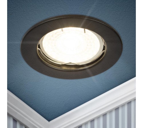 Светильник встраиваемый штампованный ST1 SBK MR16 GU5.3 черный матовый  Б0059741  ЭРА