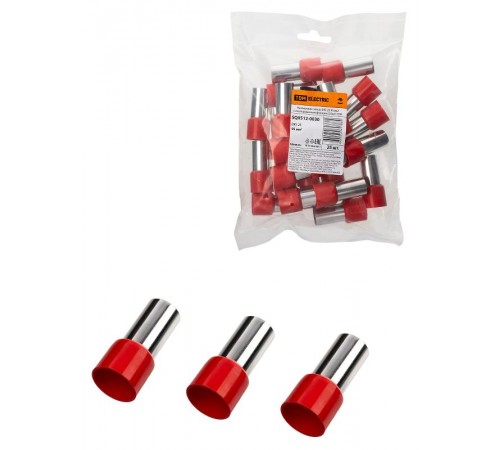 Наконечник-гильза Е95-25 95мм2 с изолированным фланцем (25шт)  SQ0512-0030  TDM