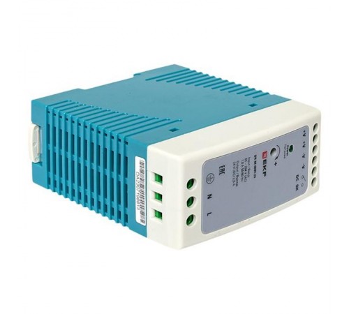 Блок питания на дин рейку 60Вт,Uвх ~ 220 В AC m, Uвых - 24 В DC постоянного тока  DR-M-60W-24  EKF