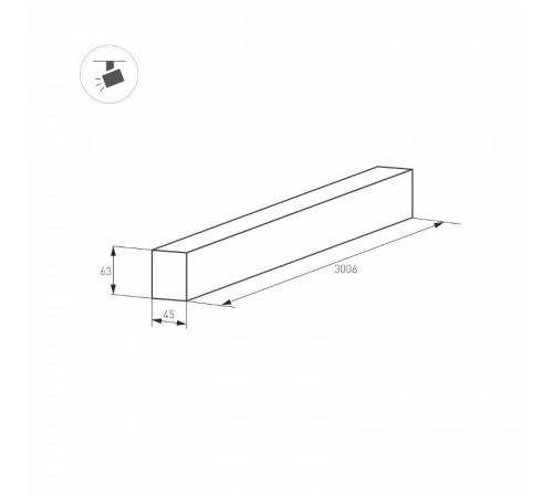 Трек MAG-TRACK-4563-3000 (WH) (Arlight, IP20 Металл, 3 года)  028069(1)  Arlight