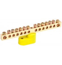 Шина PE "земля" на одном угловом изоляторе ШНИ-6х9-14-У1-Ж  YNN10-69-14C1-K05  IEK