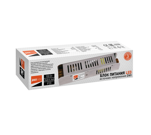 Драйвер для светодиодной ленты LED BSPS 24V 4,160A=100W IP20 3 г.гар.  .5015555  Jazzway