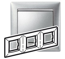 Valena Алюминий матовый Рамка 3-ая гориз  770333  Legrand