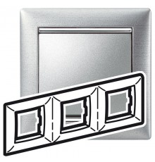 Valena Алюминий матовый Рамка 3-ая гориз  770333  Legrand