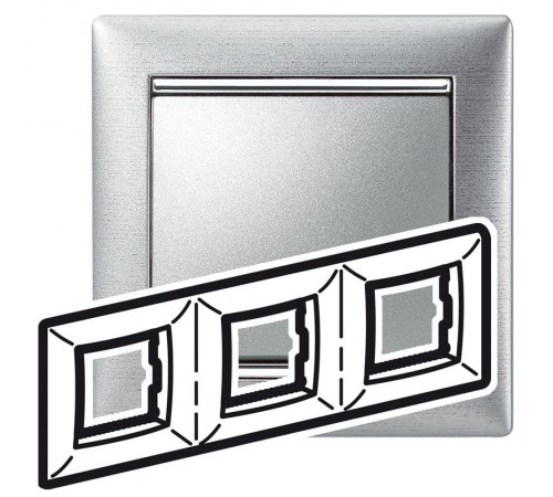 Valena Алюминий матовый Рамка 3-ая гориз  770333  Legrand