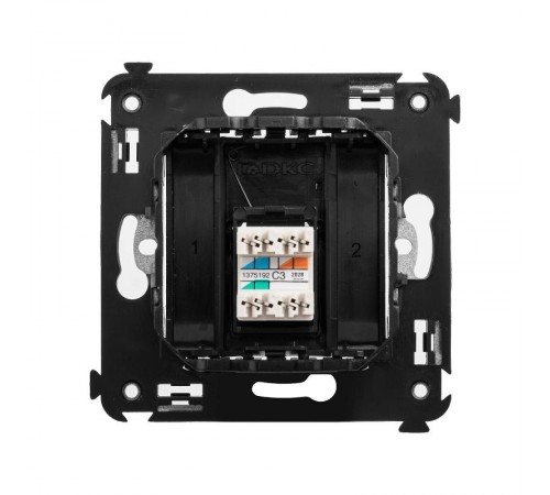 Телефонная розетка RJ-12 в стену одинарная, "Avanti", "Черный матовый"  4412313  DKC