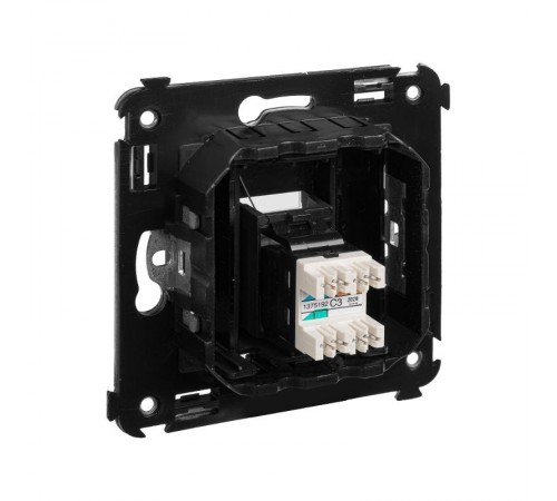 Телефонная розетка RJ-12 в стену одинарная, "Avanti", "Черный матовый"  4412313  DKC