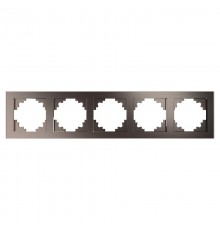 Рамка горизонтальная 5-местная, серия Катрин, GFR00-7005-04, шоколад  39640  STEKKER