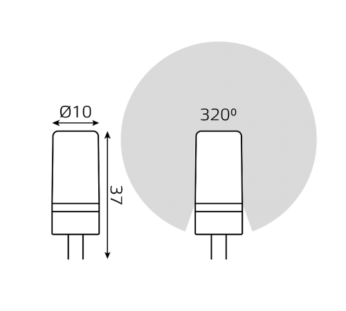 Лампа светодиодная Black LED G4 AC185-265V 4W 400lm 2700K керамика  107307104  Gauss