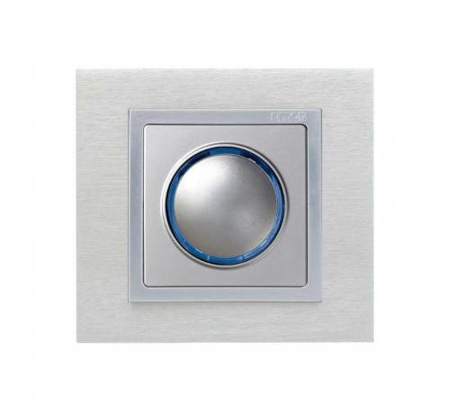 Simon 82 Накладка на на светорегулятор с голубой подсветкой основной, нажимной (проходной), S82, S82N, алюмин  82034-33  Simon