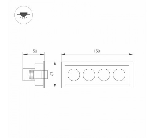Светильник MS-ORIENT-BUILT-TURN-TC-S67x150-10W Day4000 (WH-BK, 30 deg, 230V) (Arlight, IP20 Металл, 5 лет)  032229  Arlight