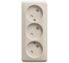 Этюд Кремовый О/У Розетка 3-ая без заземления со шторками 16А 250B  PA16-010K  SE